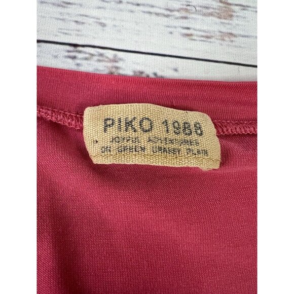 PIKO 1988 Tee Womens Red 2X Long Sleeve V-neck Pullover Bamboo Oversized - Picture 9 of 11